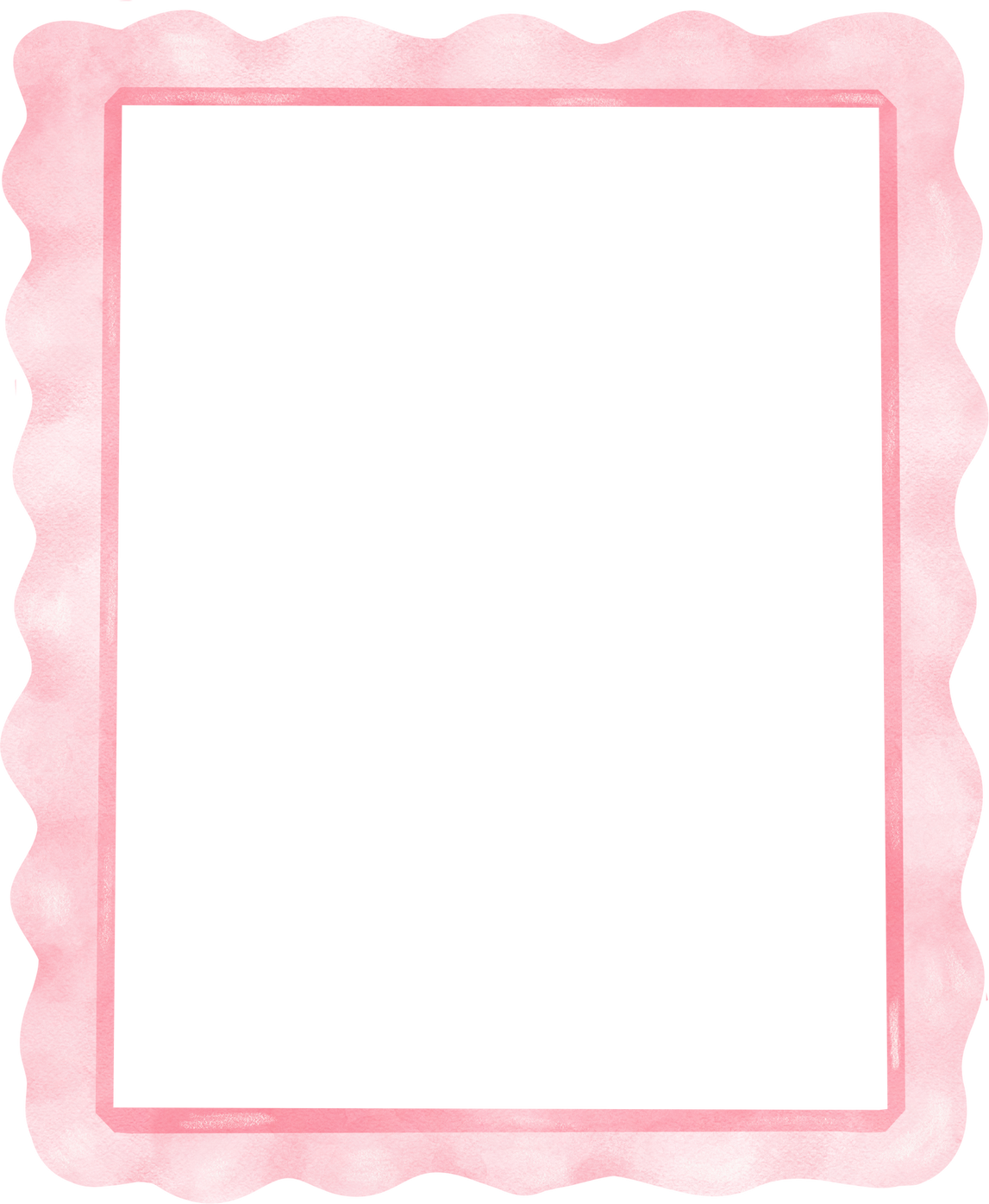 Pink Coquette frame rectangle shape aesthetic watercolor