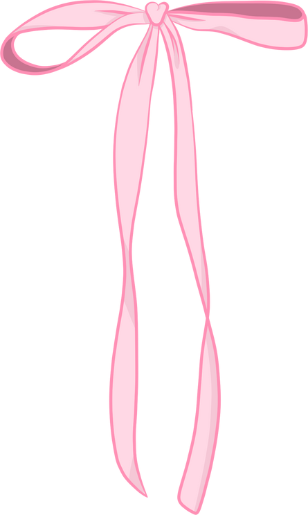 Coquette aesthetic Ribbon pink illustration